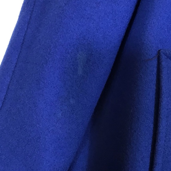 Vintage Komitor Womens Oversized Wool Trench Coat Size 8 Long Overcoat Twee Blue - Picture 14 of 16